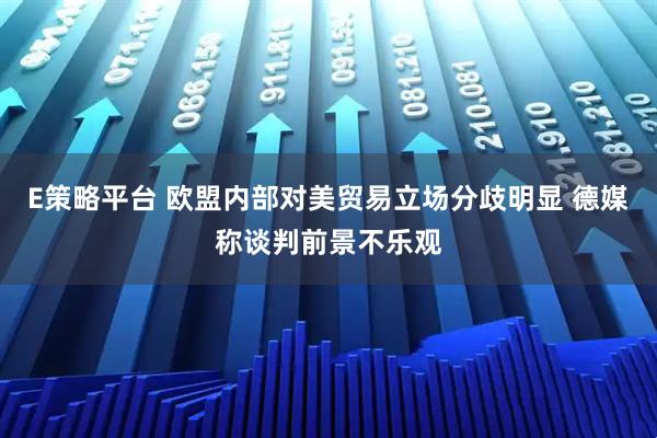E策略平台 欧盟内部对美贸易立场分歧明显 德媒称谈判前景不乐观