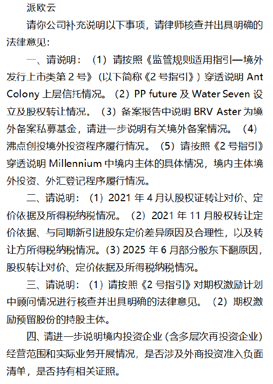 配资交易宝 派欧云港股IPO收证监会备案反馈：四项要求聚焦股东穿透及业务合规